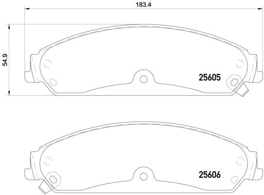 2020, 2019, 2018, 2017, 2016, 2015, 2014, 2013, 2012, 2011, 2010, 2009 Dodge Challenger Disc Brake Pad Set