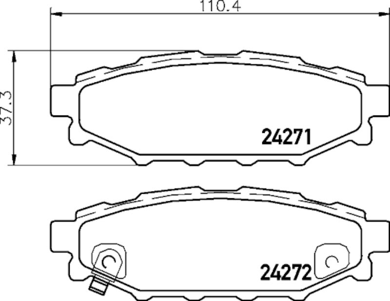 2014, 2013, 2012, 2011, 2010, 2009, 2008, 2007, 2006, 2005 Subaru Outback Disc Brake Pad Set