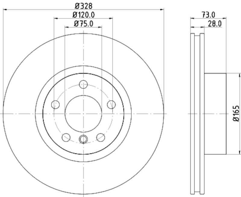 2017, 2016, 2015, 2014, 2013, 2012, 2011 BMW X3 Disc Brake Rotor