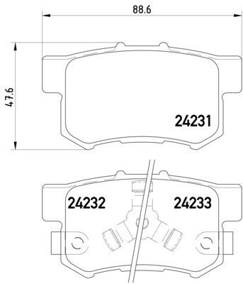 2011, 2010, 2009, 2008, 2007, 2006, 2005, 2004, 2003 Honda Element Disc Brake Pad Set