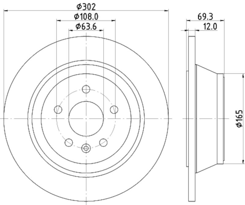 2008, 2007 Volvo S80 Disc Brake Rotor