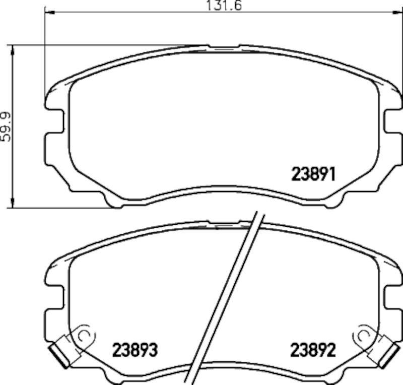 2010, 2009, 2008, 2007, 2006, 2005, 2004, 2003 Kia Optima Disc Brake Pad Set
