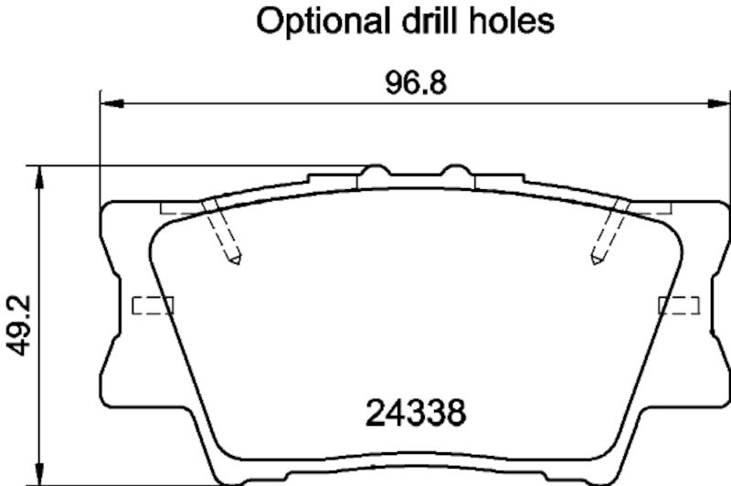 2018, 2017, 2016, 2015, 2014, 2013 Lexus ES300h Disc Brake Pad Set