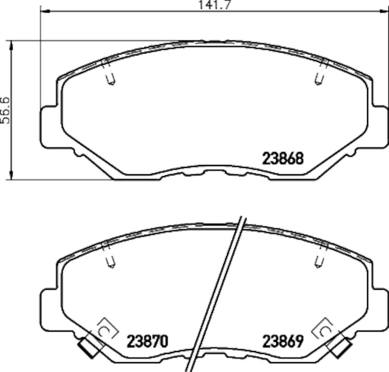 2011, 2010, 2009, 2008, 2007, 2006, 2005, 2004, 2003 Honda Element Disc Brake Pad Set