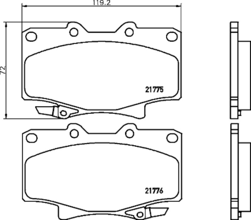 1997, 1996 Lexus LX450 Disc Brake Pad Set