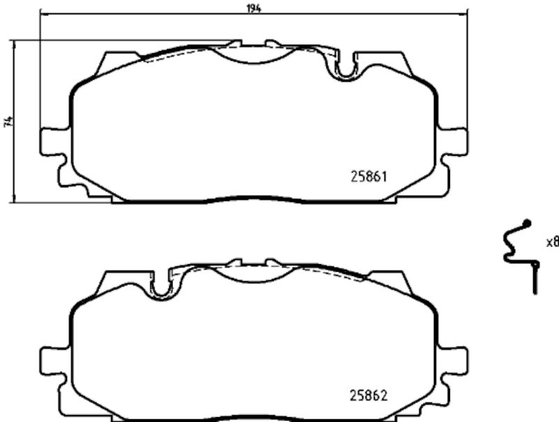 2024, 2023, 2022 Audi RS3 allroad Disc Brake Pad Set