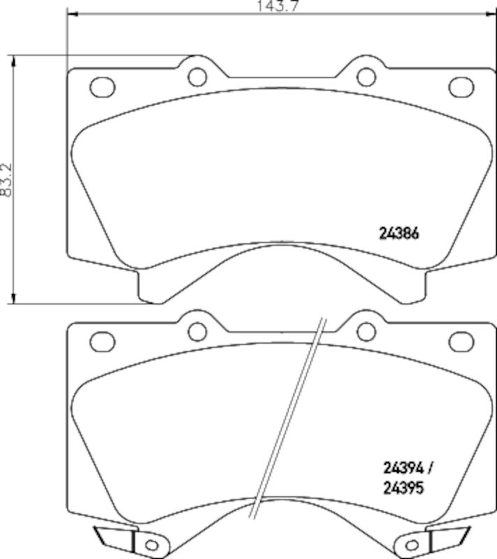 2021, 2020, 2019, 2018, 2017, 2016, 2015, 2014, 2013, 2012, 2011, 2010, 2009, 2008 Lexus LX570 Disc Brake Pad Set