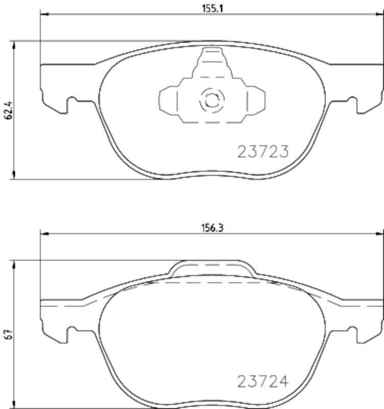2013, 2012, 2011, 2010, 2009, 2008, 2007, 2006, 2005, 2004 Mazda 3 Disc Brake Pad Set