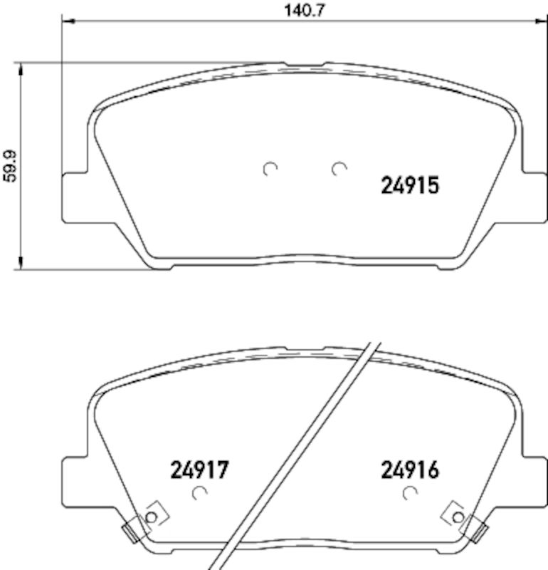 2015, 2014, 2013, 2012, 2011 Kia Optima Coupe Disc Brake Pad Set