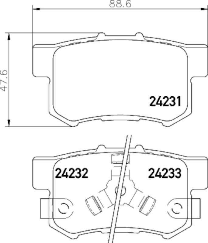 2011, 2010, 2009, 2008, 2007, 2006, 2005, 2004, 2003 Honda Element Disc Brake Pad Set