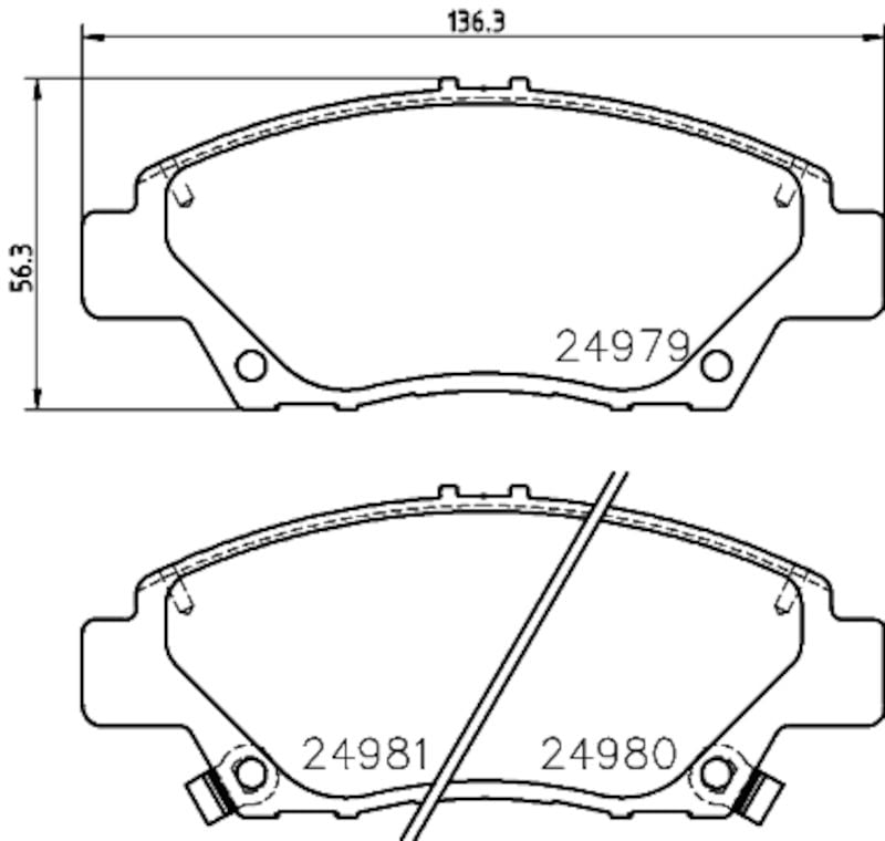 2020, 2019, 2018, 2017, 2016, 2015, 2014, 2013, 2012, 2011, 2010, 2009 Honda Fit Disc Brake Pad Set