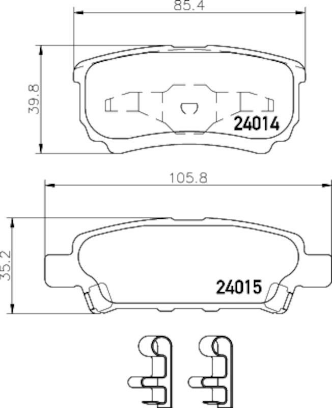 2017, 2016, 2015, 2014, 2013, 2012, 2011, 2010, 2009, 2008, 2007 Jeep Compass Disc Brake Pad Set