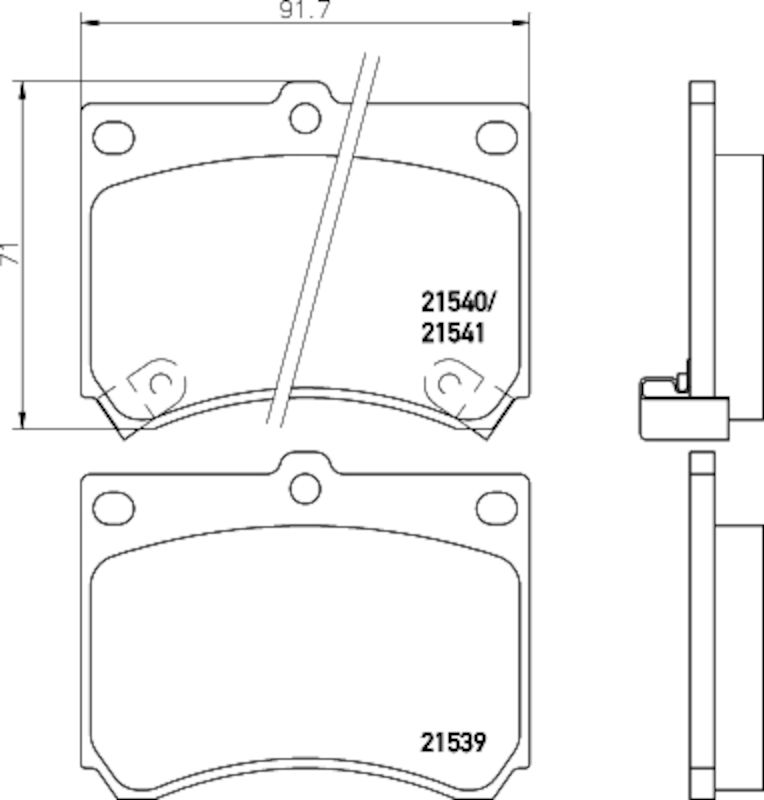 1995, 1994, 1993, 1992 Mazda MX-3 Disc Brake Pad Set