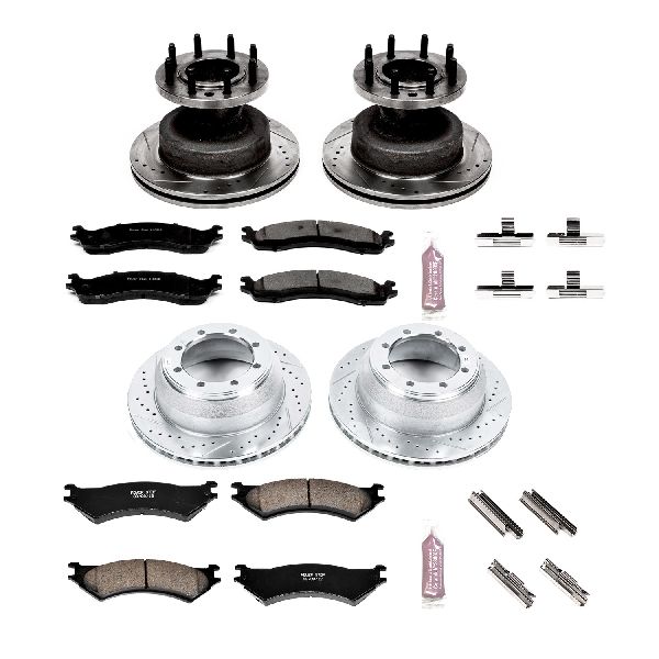 1999-2002 Ford E-350 Econoline Club Wagon Disc Brake Kit - Front and Rear (Powerstop)