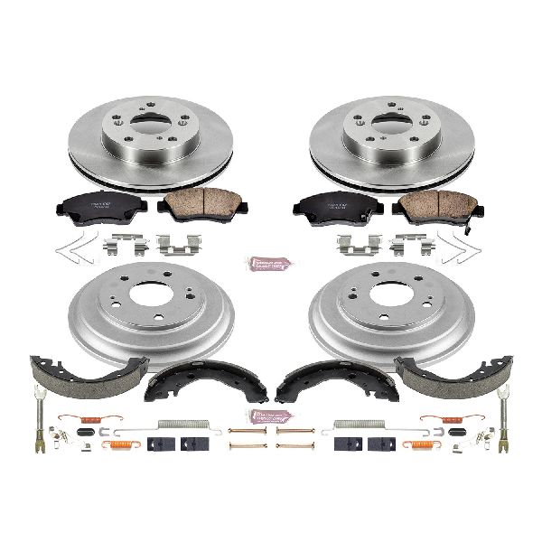 2013-2015 Honda Civic Disc Brake Pad and Rotor / Drum Brake Shoe and Dru - Front and Rear (Powerstop)