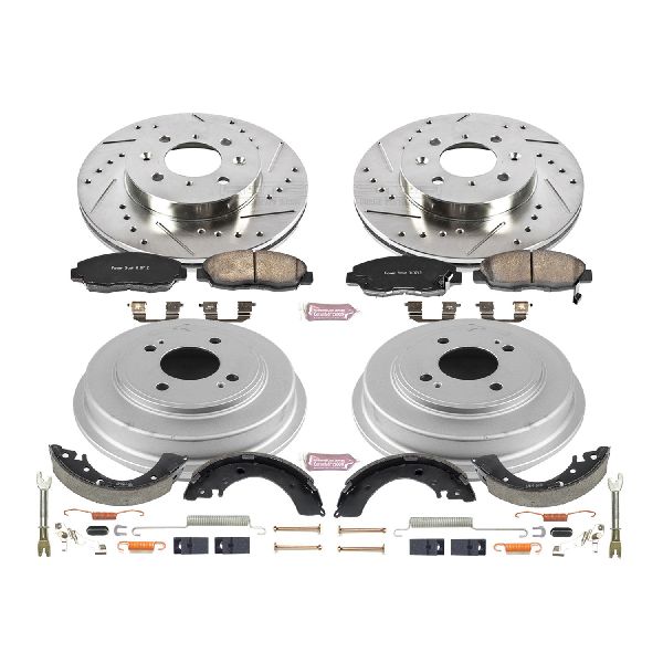2001-2005 Honda Civic Disc Brake Pad and Rotor / Drum Brake Shoe and Dru - Front and Rear (Powerstop)