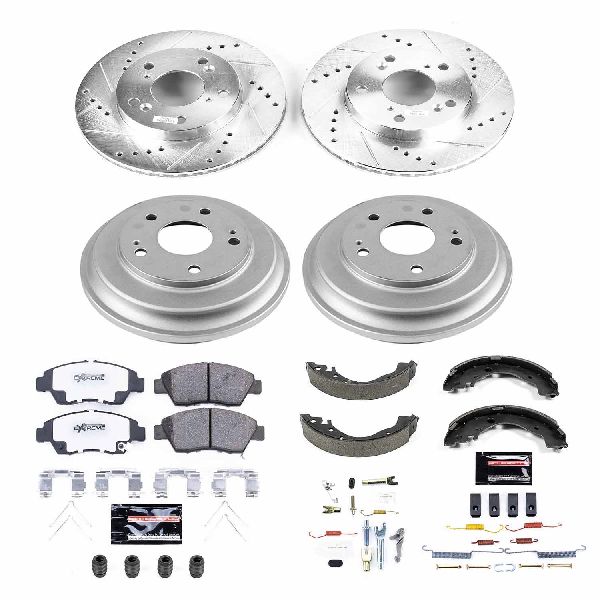 2013-2015 Honda Civic Disc Brake Pad and Rotor / Drum Brake Shoe and Dru - Front and Rear (Powerstop)