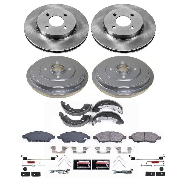 2012-2019 Nissan Versa Disc Brake Pad and Rotor / Drum Brake Shoe and Dru - Front and Rear (Powerstop)