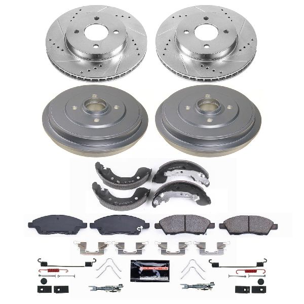 2012-2019 Nissan Versa Disc Brake Pad and Rotor / Drum Brake Shoe and Dru - Front and Rear (Powerstop)