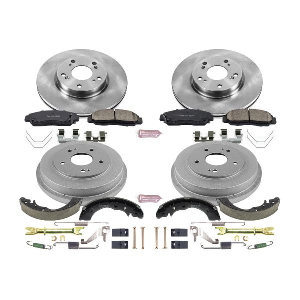2012-2015 Honda Civic Disc Brake Pad and Rotor / Drum Brake Shoe and Dru - Front and Rear (Powerstop)