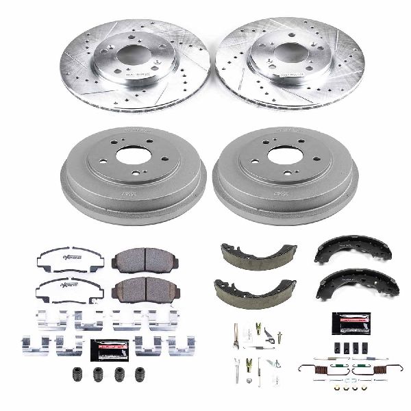 2006-2011 Honda Civic Disc Brake Pad and Rotor / Drum Brake Shoe and Dru - Front and Rear (Powerstop)