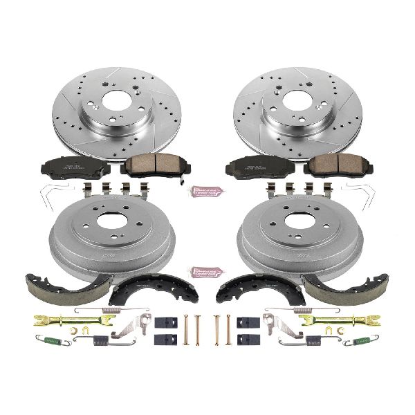 2012-2015 Honda Civic Disc Brake Pad and Rotor / Drum Brake Shoe and Dru - Front and Rear (Powerstop)