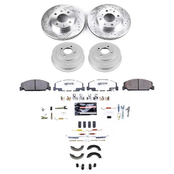 2000 Honda Civic Disc Brake Pad and Rotor / Drum Brake Shoe and Dru - Front and Rear (Powerstop)