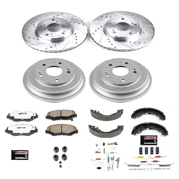 2013-2015 Honda Civic Disc Brake Pad and Rotor / Drum Brake Shoe and Dru - Front and Rear (Powerstop)