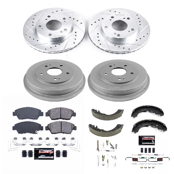 2006-2008 Honda Civic Disc Brake Pad and Rotor / Drum Brake Shoe and Dru - Front and Rear (Powerstop)