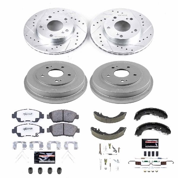 2006-2008 Honda Civic Disc Brake Pad and Rotor / Drum Brake Shoe and Dru - Front and Rear (Powerstop)
