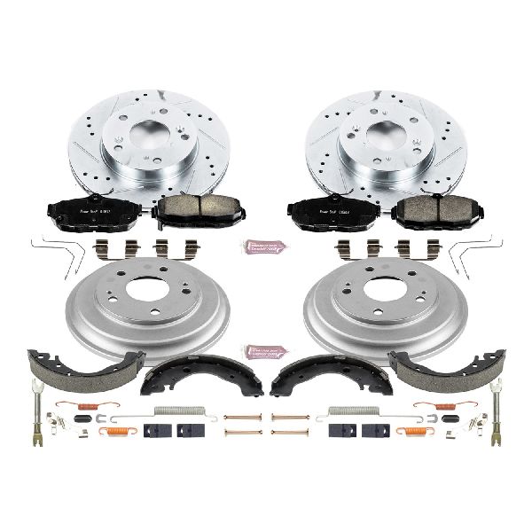 2012-2015 Honda Civic Disc Brake Pad and Rotor / Drum Brake Shoe and Dru - Front and Rear (Powerstop)