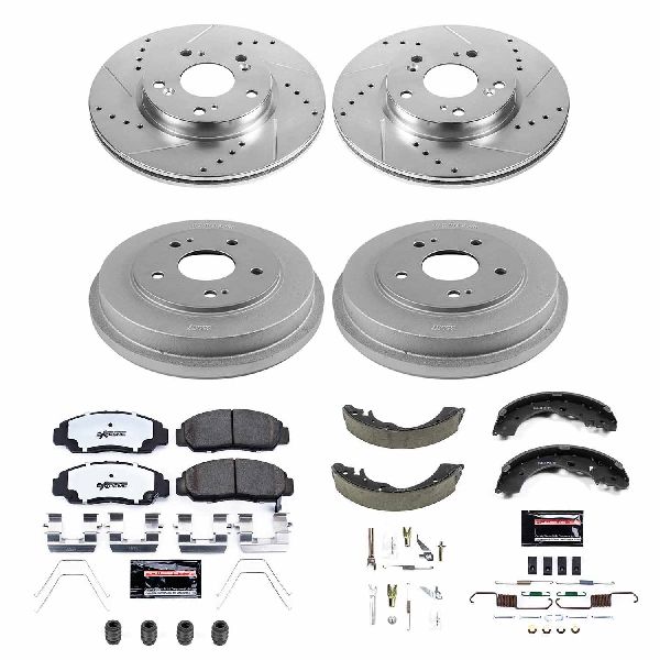 2012-2015 Honda Civic Disc Brake Pad and Rotor / Drum Brake Shoe and Dru - Front and Rear (Powerstop)