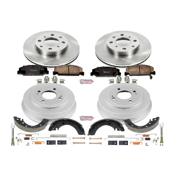 1996-2000 Honda Civic Disc Brake Pad and Rotor / Drum Brake Shoe and Dru - Front and Rear (Powerstop)