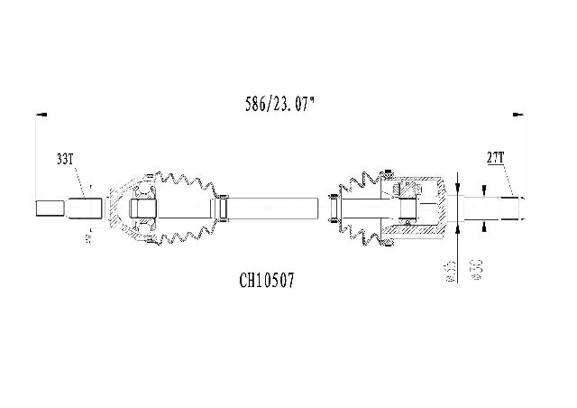 2005-2009 Chevrolet Cobalt CV Axle Assembly - Front Left or Front Right (Protech CV)