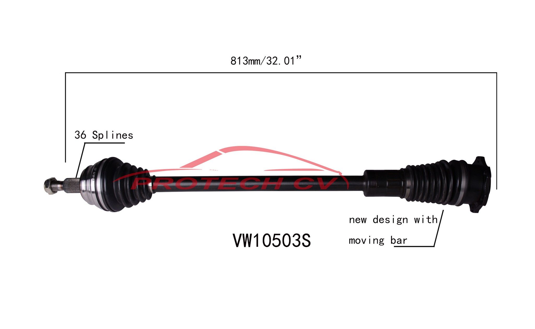2005, 2004, 2003, 2002, 2001, 2000, 1999 Volkswagen Golf CV Axle Assembly