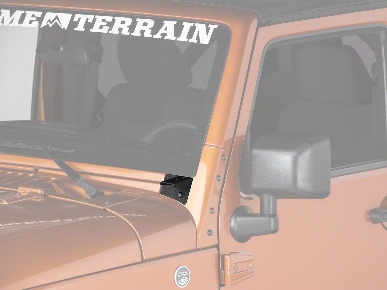 2017, 2016, 2015, 2014, 2013, 2012, 2011, 2010, 2009, 2008, 2007 Jeep Wrangler Auxiliary Light Mounting Bracket