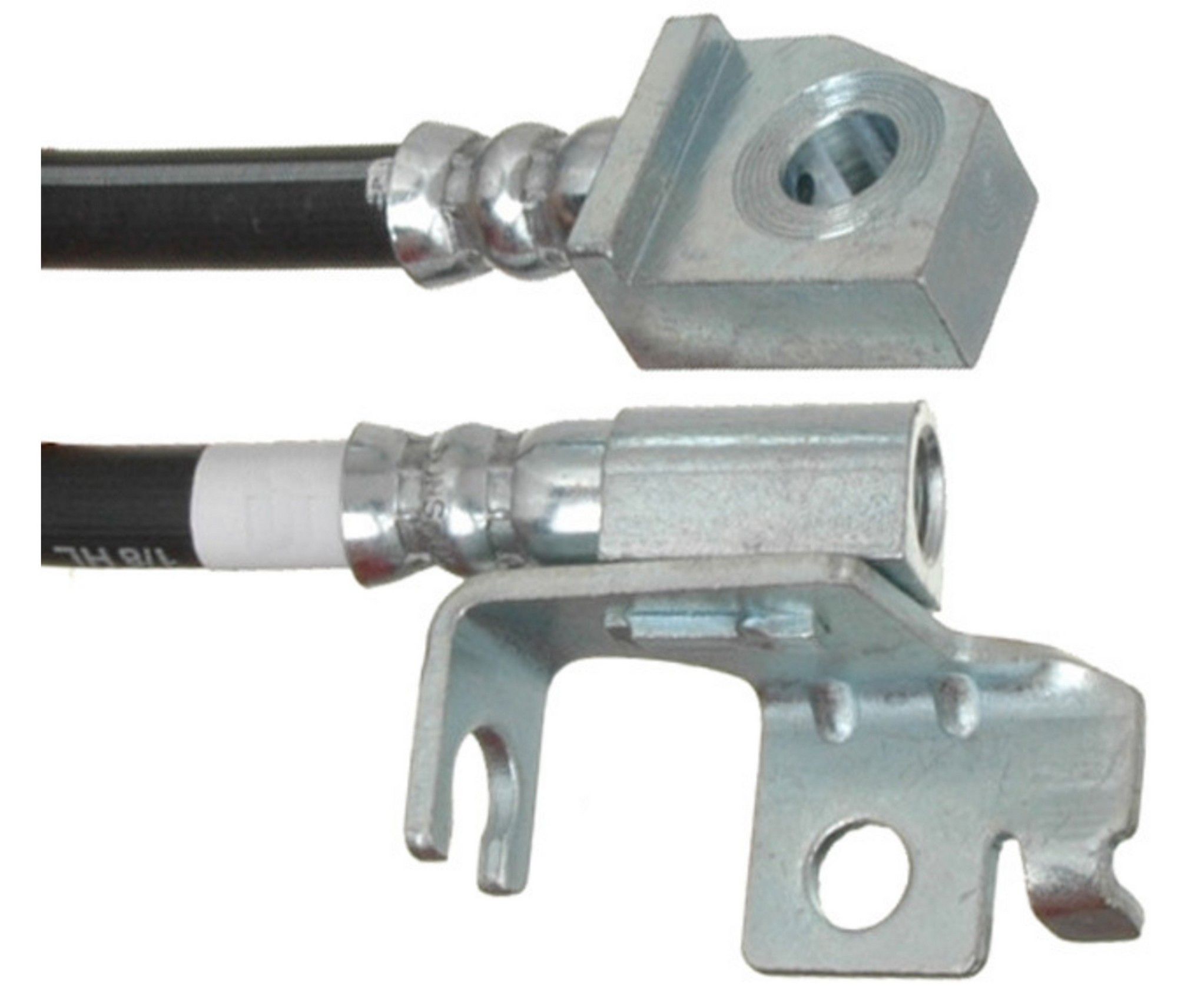 Silver Hose /& Stainless Green Banjos Pro Braking PBR5024-SIL-GRE Rear Braided Brake Line
