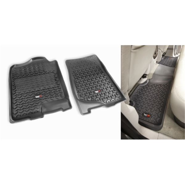 2007-2013 GMC Sierra 2500 HD Floor Mat Set - Front and Rear (Rugged Ridge)