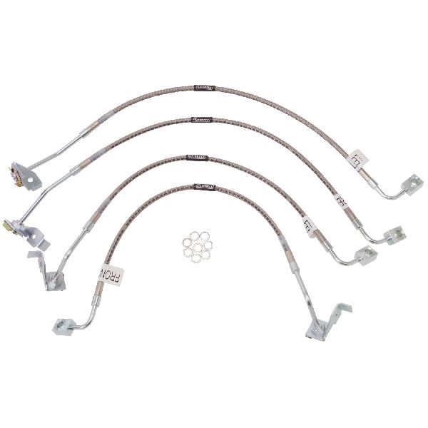 2007-2008 Jeep Wrangler Brake Hydraulic Hose Kit - Front and Rear (Russell)
