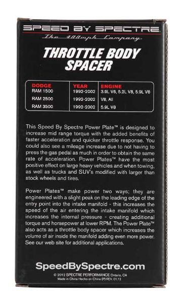 1994-2002 Dodge Ram 1500 Fuel Injection Throttle Body Spacer (Spectre)