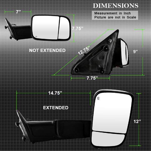 2011-2012 Ram 1500 Side/Door Mirror - Right (Spyder)