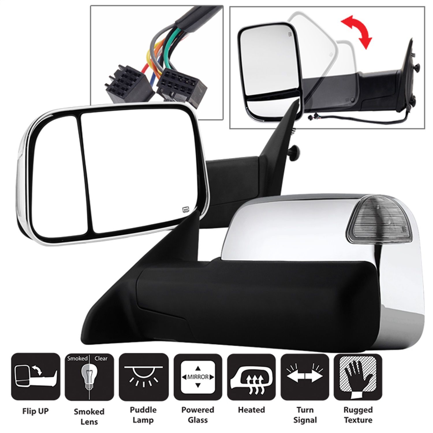 2012, 2011 Ram 3500 1500 Door Mirror Set