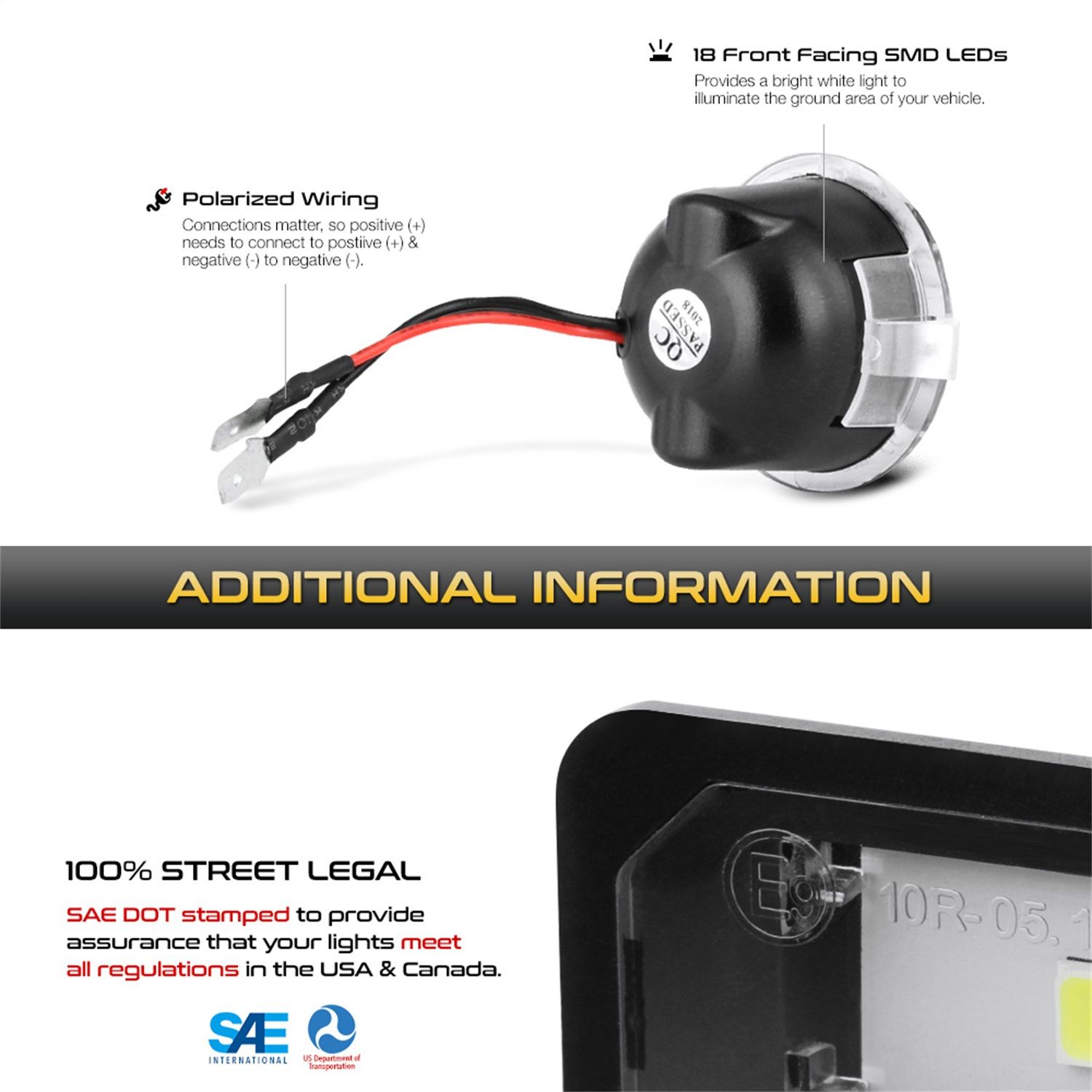 2014, 2013, 2012, 2011, 2010, 2009, 2008, 2007, 2006, 2005 Ford F-150 License Plate Light
