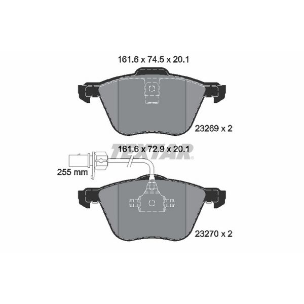 2001-2003 Volkswagen EuroVan Disc Brake Pad Set - Front (Textar)