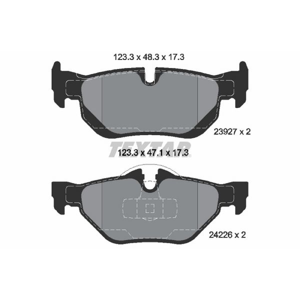 2007-2013 BMW 328i Disc Brake Pad Set - Rear (Textar)