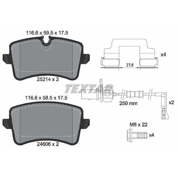 2013-2018 Audi S8 Disc Brake Pad Set - Rear (Textar)