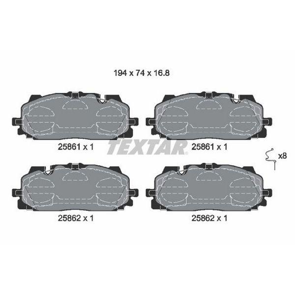 2017-2025 Audi Q7 Disc Brake Pad Set - Front (Textar)
