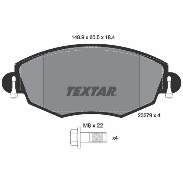 2001-2008 Jaguar X-Type Disc Brake Pad Set - Front (Textar)