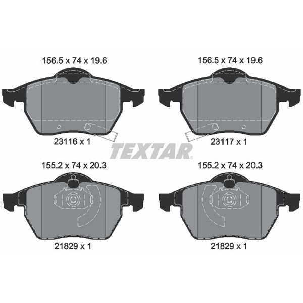 1999 Saab 9-3 Disc Brake Pad Set - Front (Textar)