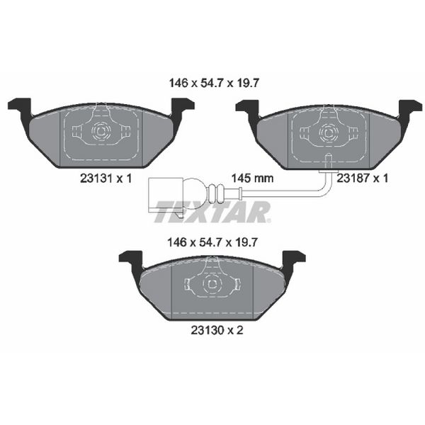2008-2013 Audi A3 Disc Brake Pad Set - Front (Textar)